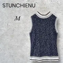 STUNCHIENU ハイネックノースリーブラメニット セーター シンプル 古着