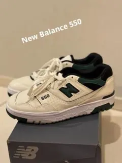 New Balance 550 ホワイト/グリーン スニーカー