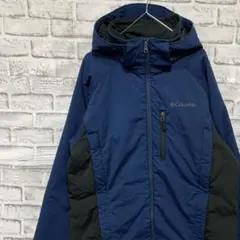 コロンビア　マウンテンパーカー中綿　ネイビーM ロゴ刺繍アウトドア1125