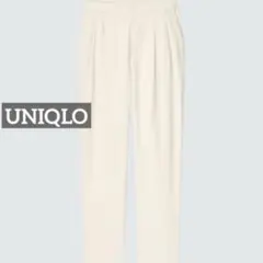 k0750 UNIQLO タックテーパードパンツ オフホワイト