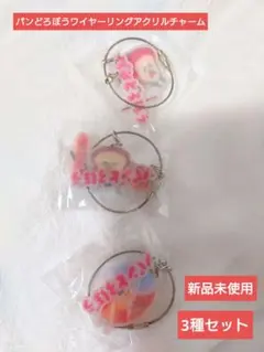 パンどろぼう ワイヤーリングアクリルチャームキーホルダー 3個セット新品未使用
