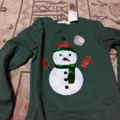 新品未使用雪だるまデザイン トレーナー 135/140