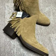 新品タグ付　本革　ZARA フリンジ　ウエスタン　ブーツ