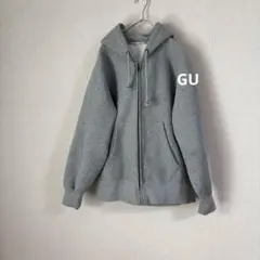 GU ジーユー 24モデル ヘビーウェイトスウェットフルジップパーカブラック