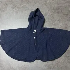 ラルフローレン　ネイビー ケーブル編み ベビーポンチョ