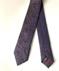 ネクタイ　ペイズリー柄　ネイビー　ブラウン　フォーマル　メンズスーツ　結婚式
