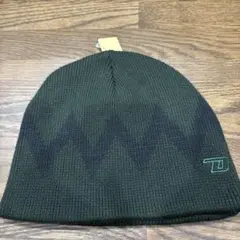 ダークグリーン ニット帽 アクリル100%