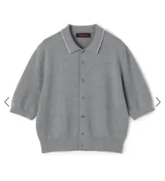 【タグなし未使用】CABaN コットンカシミヤ パールポロカーディガン グレーのサムネイル