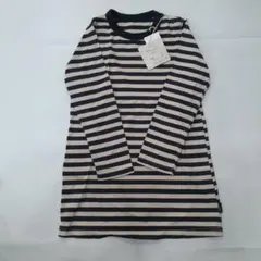 タグ付き・新品　ストライプ長袖ワンピース・100センチのサムネイル
