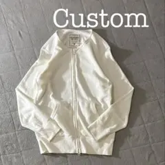 B0088・Custom・カスタムカーディガン・パーカーのフードをカットオフ・白のサムネイル