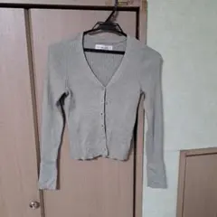 Abercrombie & Fitch リブ編みカーディガン S グリーン