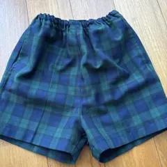 タータンチェック ショートパンツ ウエスト調節可能