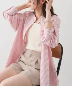 kastane ストライプビッグシャツ