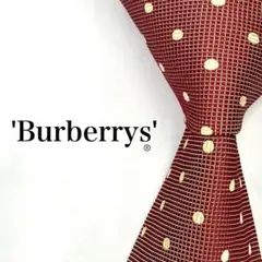 ◆美品◆'Burberrys' ネクタイ 赤色 ドット柄 クラシック
