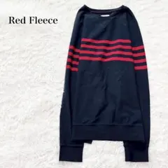 レッドフリース クルーネックTシャツ カットソー 長袖 ボーダー シンプル ラフ