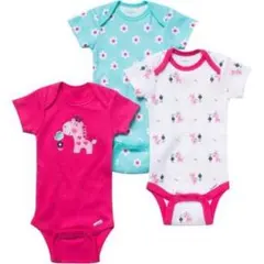 【新品】Gerber ロンパース 女の子用 3枚セット サイズ6-9M
