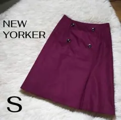 NEW YORKER パープル ひざ丈 スカート S 美品のサムネイル