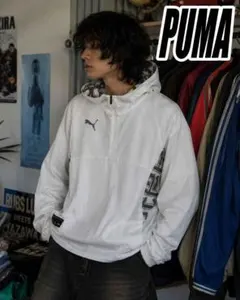 プーマPUMA良質古着フード付トラックトップスジャージジャケットパーカーブルゾンのサムネイル