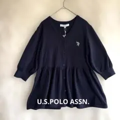 【U.S.POLO ASSN.】新品パフスリーブペプラムニットカーディガン623のサムネイル