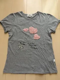 組曲 150〜160cm ハートモチーフ Tシャツ グレー TL 女の子のサムネイル