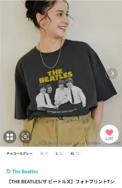 THE BEATLES フォトプリントTシャツ チャコールグレー新品未使用のサムネイル