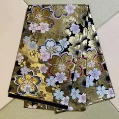 金色 桜柄 袋帯　金地淡色桜　振袖用f015