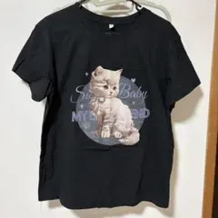 猫イラスト Tシャツ 黒 半袖