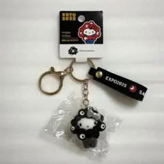 万博 サンリオ ミャクミャク なりきり モノクロ キーホルダー ハローキティ 黒