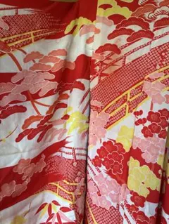 希少 大正 アンティーク 正絹 錦紗縮緬 長襦袢 リメイク ハンドメイド