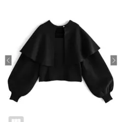 GRL グレイル ケープ付きニットトップス［mb1562］ブラック