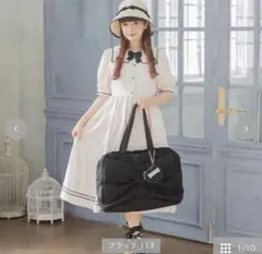リボンデザイン 青木美沙子 ボストンバッグ ブラック しまむらのサムネイル