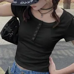 Dazy Kids ティーンガールズフィッテッド 無地半袖Tシャツ サマーのサムネイル