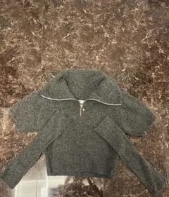 グレー ニット 長袖　アームウォーマー　セルフォード