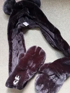 ミッキー フード付きマフラー ディズニー　キャップ　ミッキーマウス