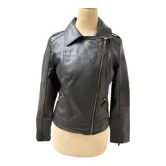 ブラック レザー ライダースジャケット