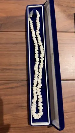 天然 本珊瑚✨ 白珊瑚 3連 ロングネックレス ヴィンテージ ケース付き 
