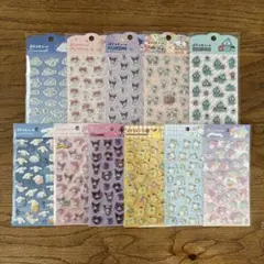 【匿名配送】　サンリオ　ぷくっとシール　ダイソー　11点　まとめ売り