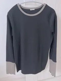 しまむら　田中里奈　mysa closet長袖Tシャツ テレコ配色Tシャツ