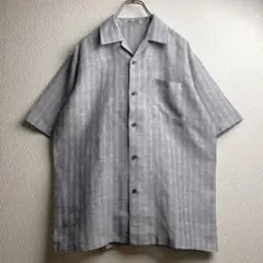リネン混✨BEAMS+ オープンカラー シャツ ポケット グレー L リネン混✨BEAMS+ オープンカラー シャツ ポケット グレー L - メルカリ