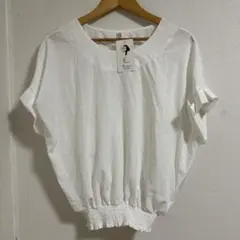 ⑤ホワイト 半袖 トップス ウエストゴム