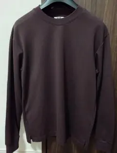 UNIQLO エアリズムコットンクルーネックTシャツ ダークブラウン Sサイズ