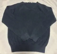 UNIQLO グレー Vネック セーター M コットンニット　Vネック カシミア