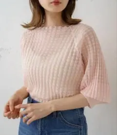 kastane シアージャガード7分袖ニットのサムネイル