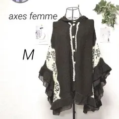 12704 axes femme アクシーズファム フード付きポンチョニット