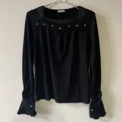 axes femme 長袖 インナープルオーバー トップス 黒 アクシーズファム