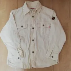 ミキハウス　コーデュロイ　120 ジャケット　レトロ 　ホワイト　シャツ　男の子