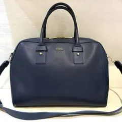 美品✨　FURLA　フルラ　ハンドバッグ　ボストンバッグ　ネイビー　2WAY 2025年最新】furla ボストンバッグの人気アイテム - メルカリ