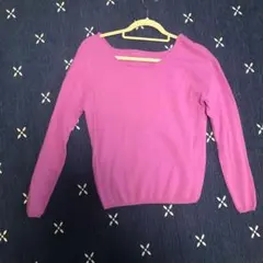 ニット カットソー トップス パープル　トゥモローワールド