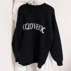 オーバーサイズ ニット セーター ロゴ