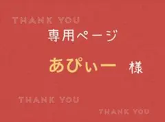 あぴぃー様専用ページです。